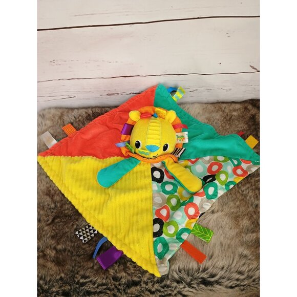 Bright Starts Cuddle Blankie Lion Taggies Lovey Security‎ Blanket 14 x 14 - Picture 1 of 7